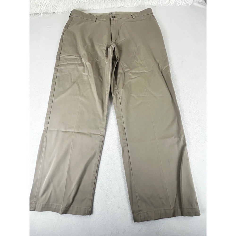 Lee Mens Custom Fit Relaxed Fit Khaki Chino Pants Tan 36 x 29 COY-H652-001